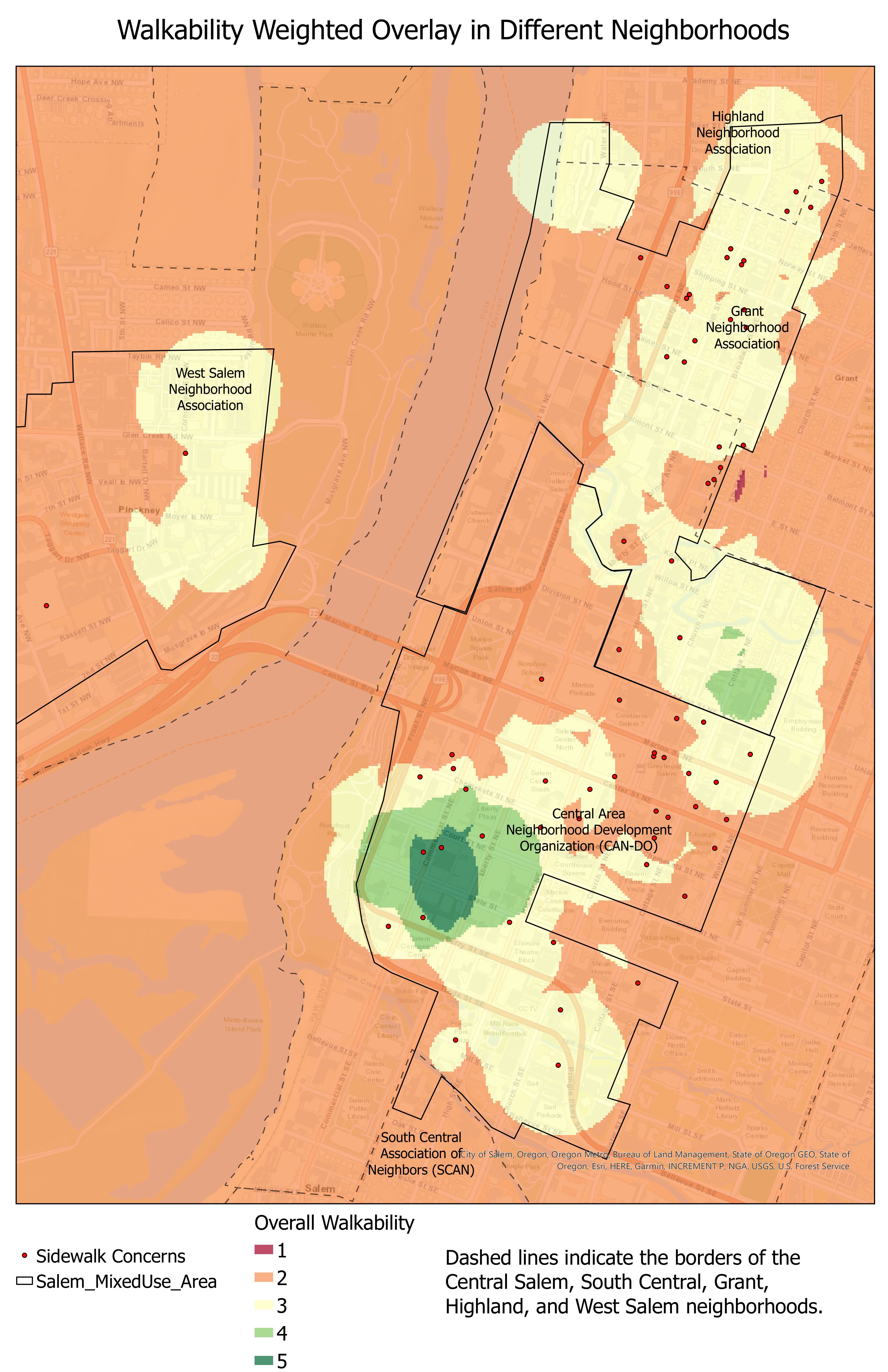 Geospatial Analysis of Walkability in Salem, Oregon