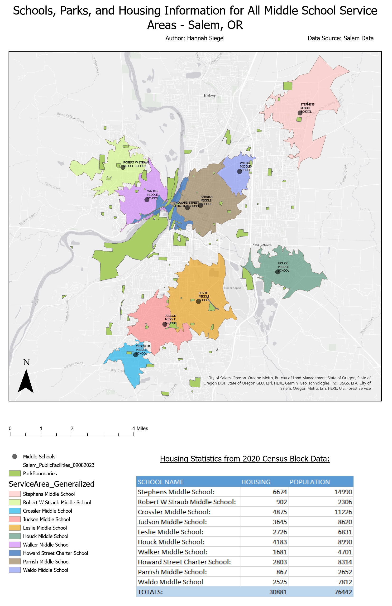 Salem, Oregon School Accessibility Maps